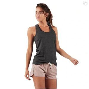 Vuori Lux Performance Racerback Tank in Dark Heather Gray, Size M